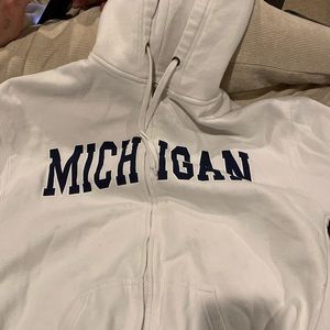 Oversized white MICHIGAN jacket